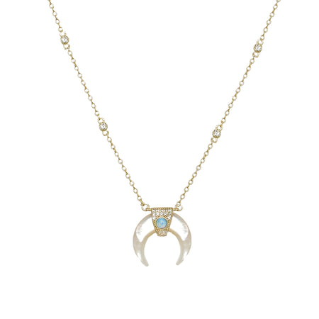 Horn CZ Pendant On Chain Necklace  Yellow Gold Plated Over Silver Horn Pendant: 0.68" Long X 0.70" Wide 15-17" Adjustable Length    While supplies last. All Deals Of The Day sales are FINAL SALE.