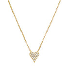 Pave CZ Mini Heart Chain Necklace  Yellow Gold Plated Over Silver Heart: 0.25" Long X 0.25" Wide 16-18" Adjustable Length    While supplies last. All Deals Of The Day sales are FINAL SALE.