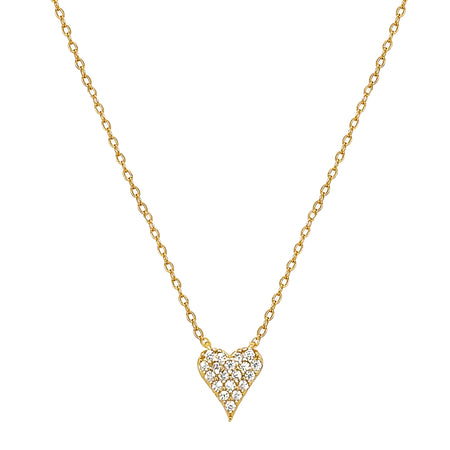 Pave CZ Mini Heart Chain Necklace  Yellow Gold Plated Over Silver Heart: 0.25" Long X 0.25" Wide 16-18" Adjustable Length    While supplies last. All Deals Of The Day sales are FINAL SALE.