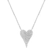 Pave CZ Large Heart Chain Necklace  White Gold Plated Over Silver Heart: 1.00" Long X 0.70" Wide 16-18" Adjustable Length    While supplies last. All Deals Of The Day sales are FINAL SALE.