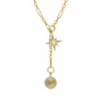 CZ Disc &amp; Starburst Charm Lariat Necklace

Yellow Gold Plated
Starburst Charm: 1.37" Wide
Disc Charm: 0.95" Wide
Lariat Drop: 4.50" Long
18-20" Adjustable Length

While supplies last. All Deals Of The Day sales are FINAL SALE.