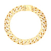 Cuban Link Chain Necklace  Yellow Gold Plated 16" Long 0.80" Thick