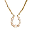 Crystal Horseshoe Chain Necklace  Yellow Gold Plated 1.62" Long X 1.42" Wide