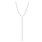 CZ Bezel Station Lariat Y Chain Necklace  White Gold Plated 9.5" Lariat Drop CZ Stones: 0.14" Wide&nbsp; 15.5-17.5" Adjustable Length