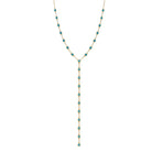 Turquoise Bezel Station Lariat Y Chain Necklace  Yellow Gold Plated 9.5" Lariat Drop Stones: 0.14" Wide&nbsp; 15.5-17.5" Adjustable Length