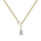 Pear Drop Fob Clasp Chain Necklace

Yellow Gold Plated
Cubic Zirconia
Removable Charm: 1.05" Long X 0.40" Wide