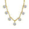 Clear CZ Drop Chain Necklace Yellow Gold Plated Over Silver CZ Drop: 0.49" Wide 16-20" Adjustable Length