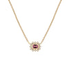 Pink Tourmaline & Diamond Pendant Chain Necklace  14K Yellow Gold 1.10 Pink Tourmaline Carat Weight 0.32 Diamond Carat Weight 0.38" Long X 0.50" Wide 16-18" Adjustable Length