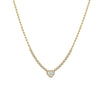 Heart Center Diamond Ball Chain Necklace  14K Yellow Gold 0.57 Diamond Carat Weight Heart: 0.25" Long X 0.27" Wide 15-17" Adjustable Length