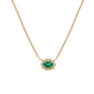 Oval Emerald &amp; Diamond Chain Necklace

14K Yellow Gold
0.45 Emerald Carat Weight
0.10 Diamond Carat Weight
0.32" Long X 0.40" Wide
16-18" Adjustable Length