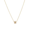 Rosecut Diamond Flower Necklace  14K Yellow Gold 0.53 Diamond Carat Weight 0.49" Long X 0.49" Wide 16-18" Adjustable Length