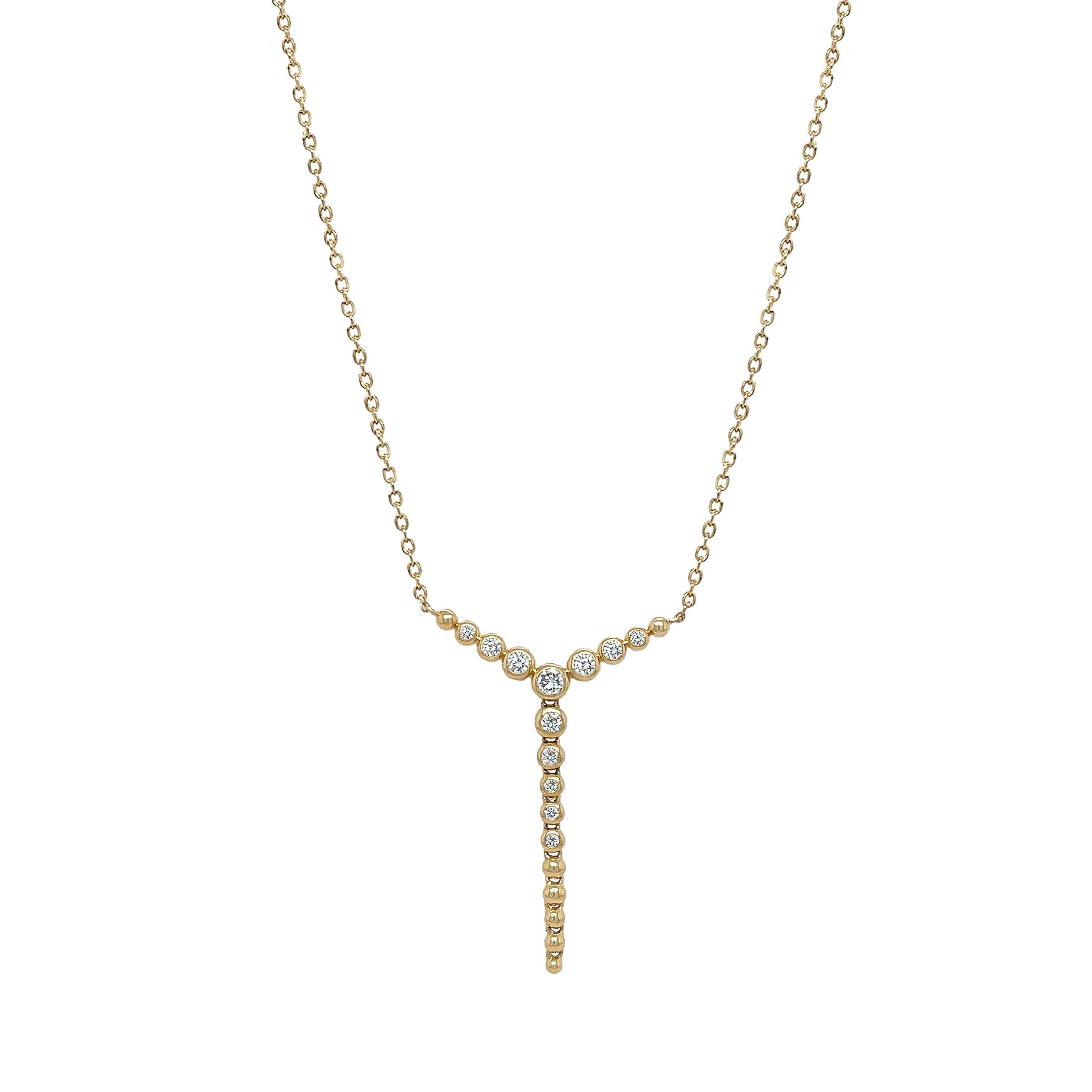 Diamond Bezel Y Necklace

14K Yellow Gold
0.32 Diamond Carat Weight

16-18" Adjustable Length