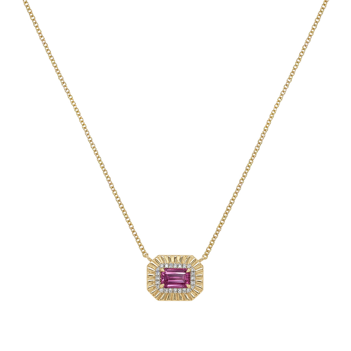 Diamond & Pink Sapphire Necklace