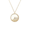 Diamond Eye, Moon, Star, Heart, Hamsa Confetti Charm Chain Necklace  14K Yellow Gold 0.33 Diamond Carat Weight 0.76" Diameter