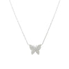 Pave Diamond Butterfly Chain Necklace  14K White Gold 0.36 Diamond Carat Weight Butterfly: 0.50" Long X 0.75'' Wide Chain: 16-18" Long
