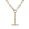 Jumbo Oval Link Toggle Drop Lariat Necklace  14K Yellow Gold Chain: 16" Length