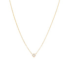 Heart Shaped Diamond Bezel Set Necklace   14K Yellow Gold 0.20 Diamond Carat Weight  16"-18" Adjustable Length