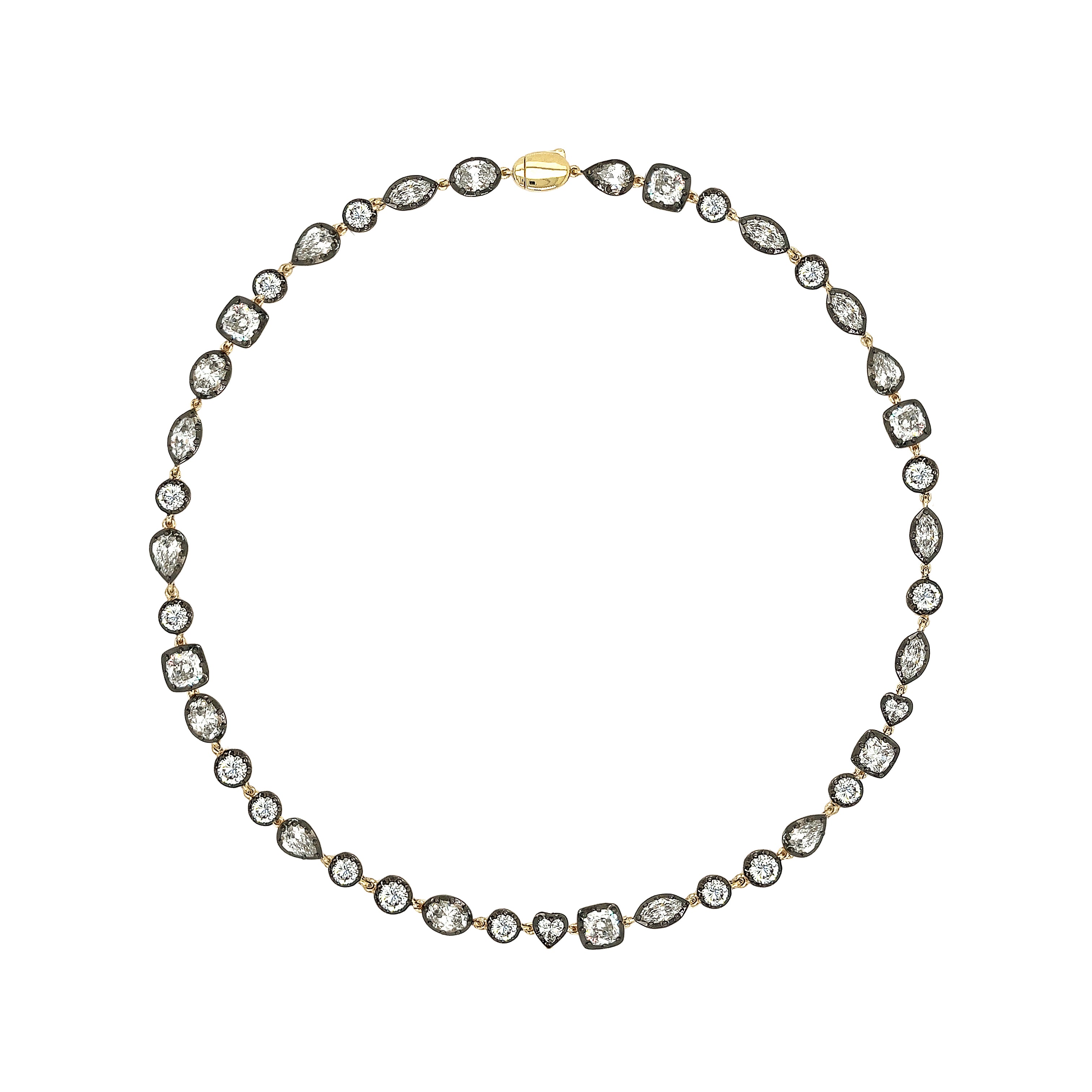 Lab-Grown Diamond Mixed-Shape Stones Necklace

14K Yellow &amp; Oxidized Gold
21 Diamond Carat Weight
16" Long
Color FG
VS Clarity