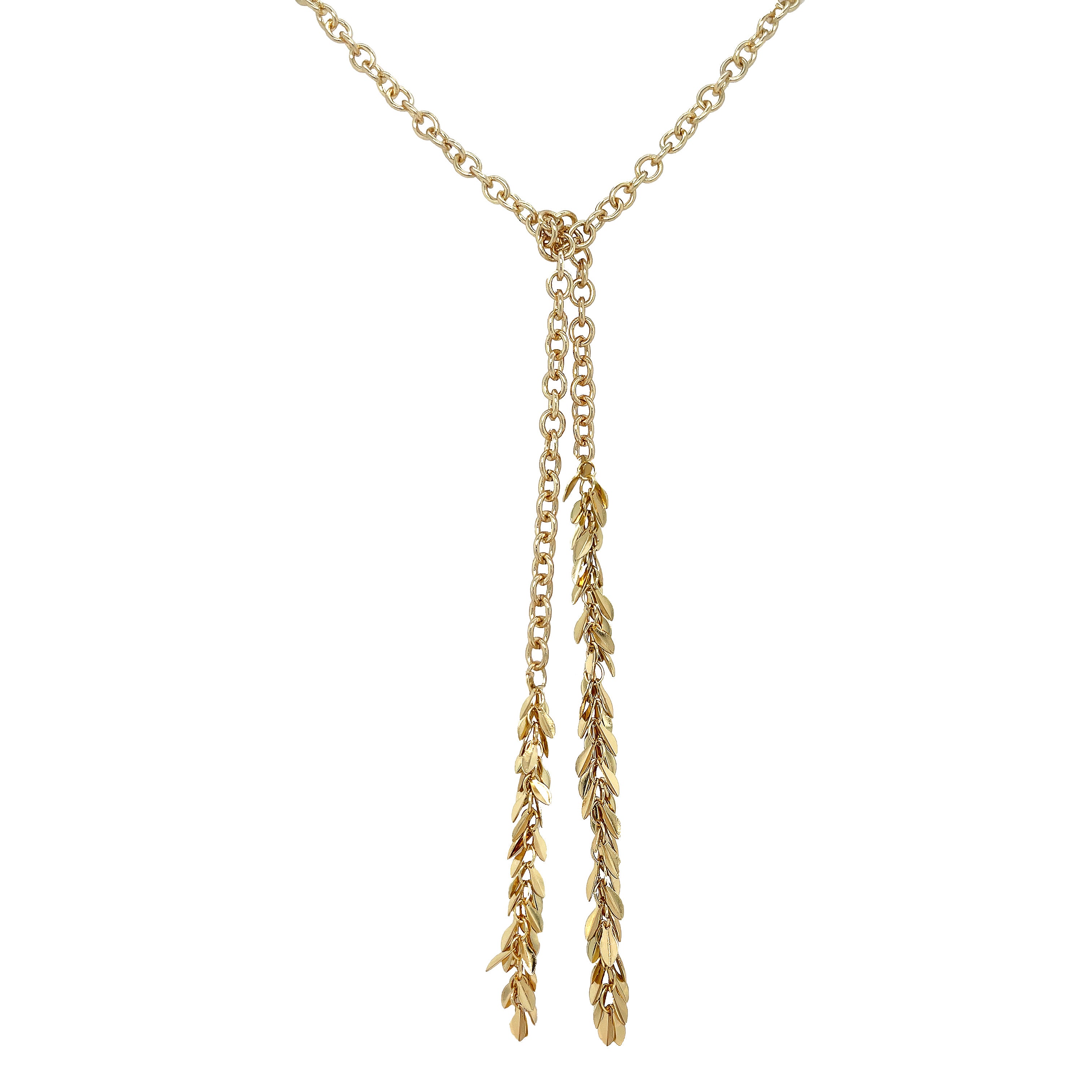 Leaf Lariat Chain Necklace

Yellow Gold Plated
38" Long