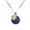 CZ Evil Eye & Star Charm Necklace Yellow Gold Plated Star Disc: 1.02" Long X 0.87" Wide 15.5-18.5" Adjustable Length