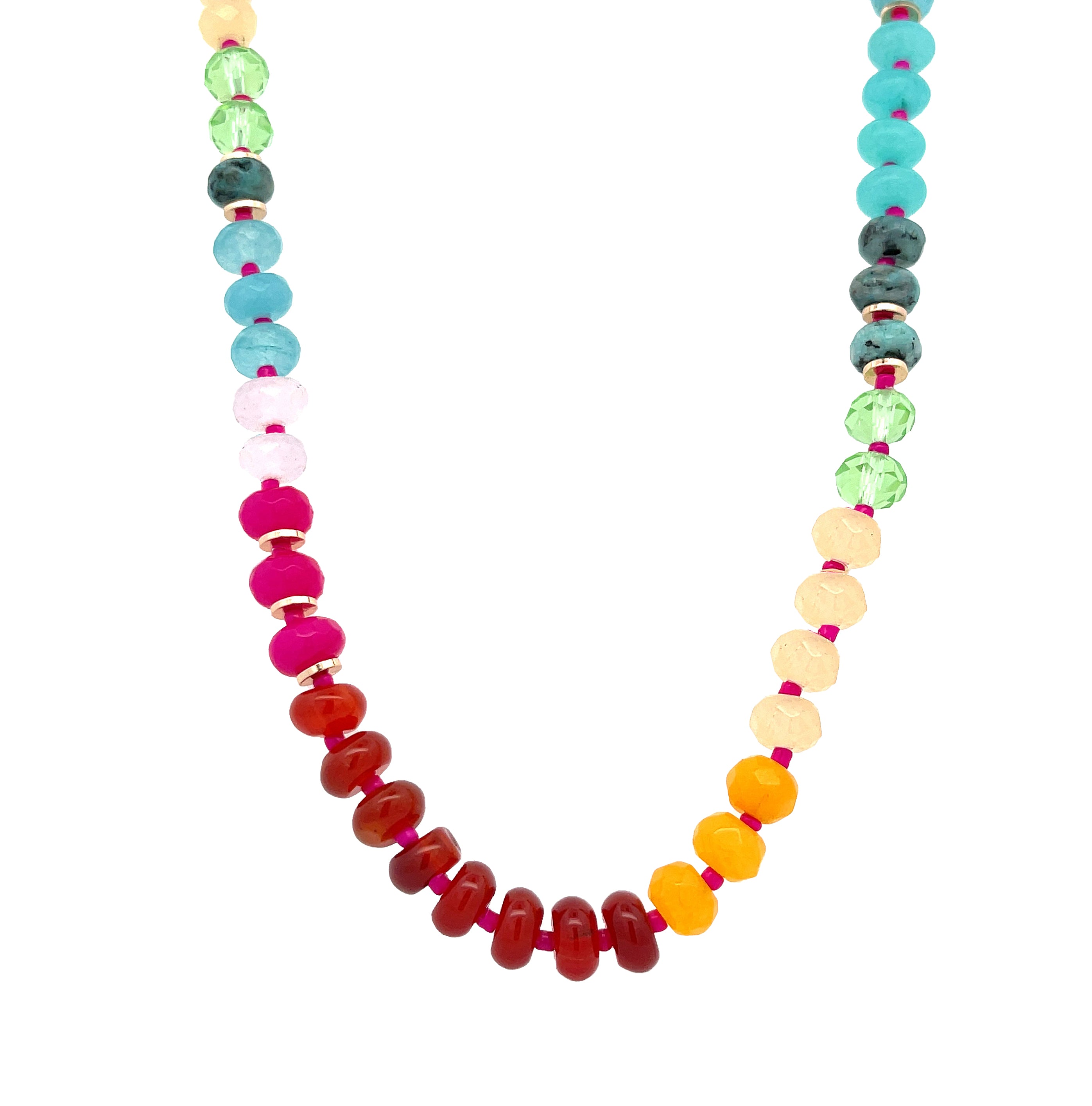 Multi Color Beaded&nbsp;Necklace

Bead: 0.30" Diameter
16-19" Adjustable Length