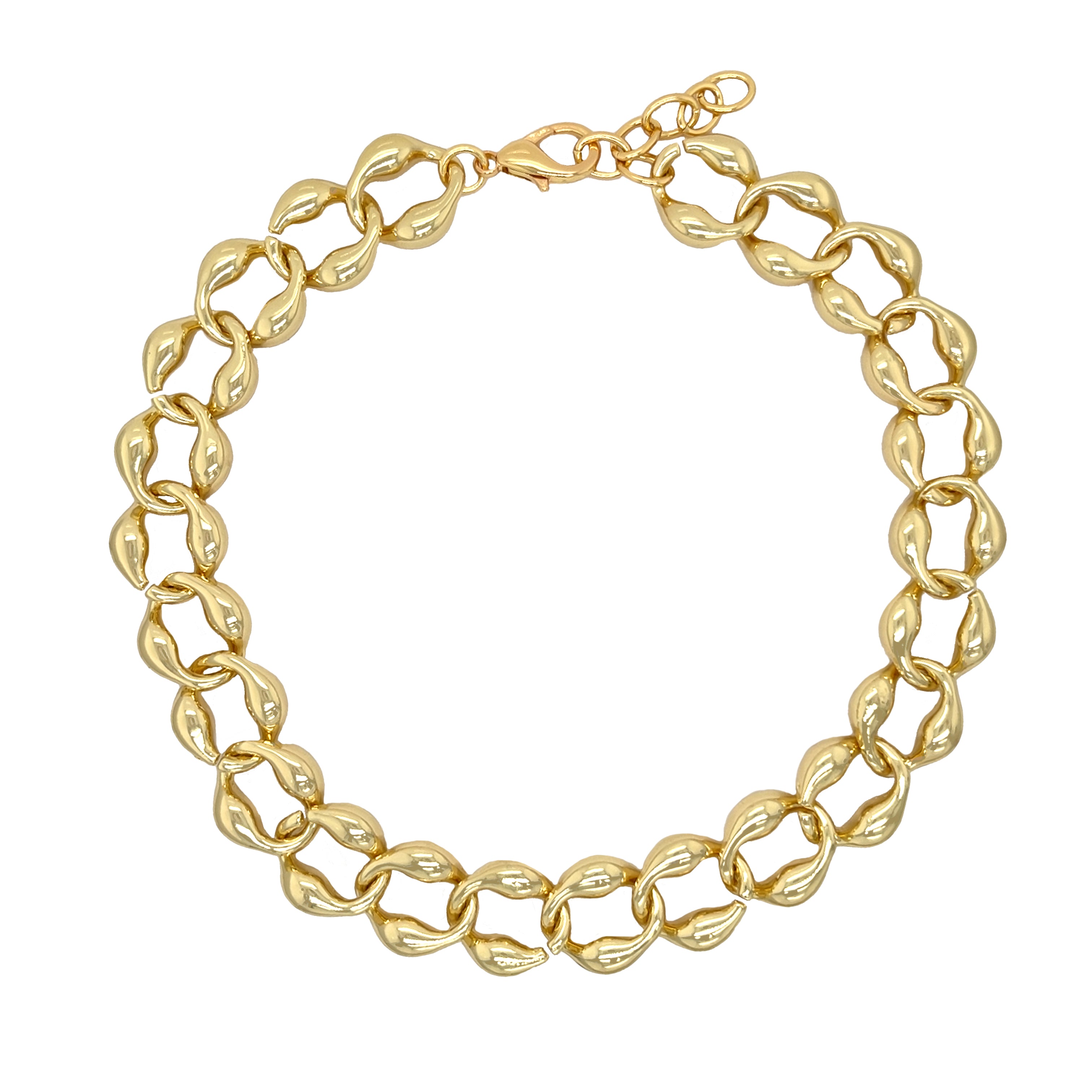 Puffy Link Necklace

Yellow Gold Plated
Links: 0.80" Wide
16-18" Adjustable Length

While supplies last. All Deals Of The Day sales are FINAL SALE.