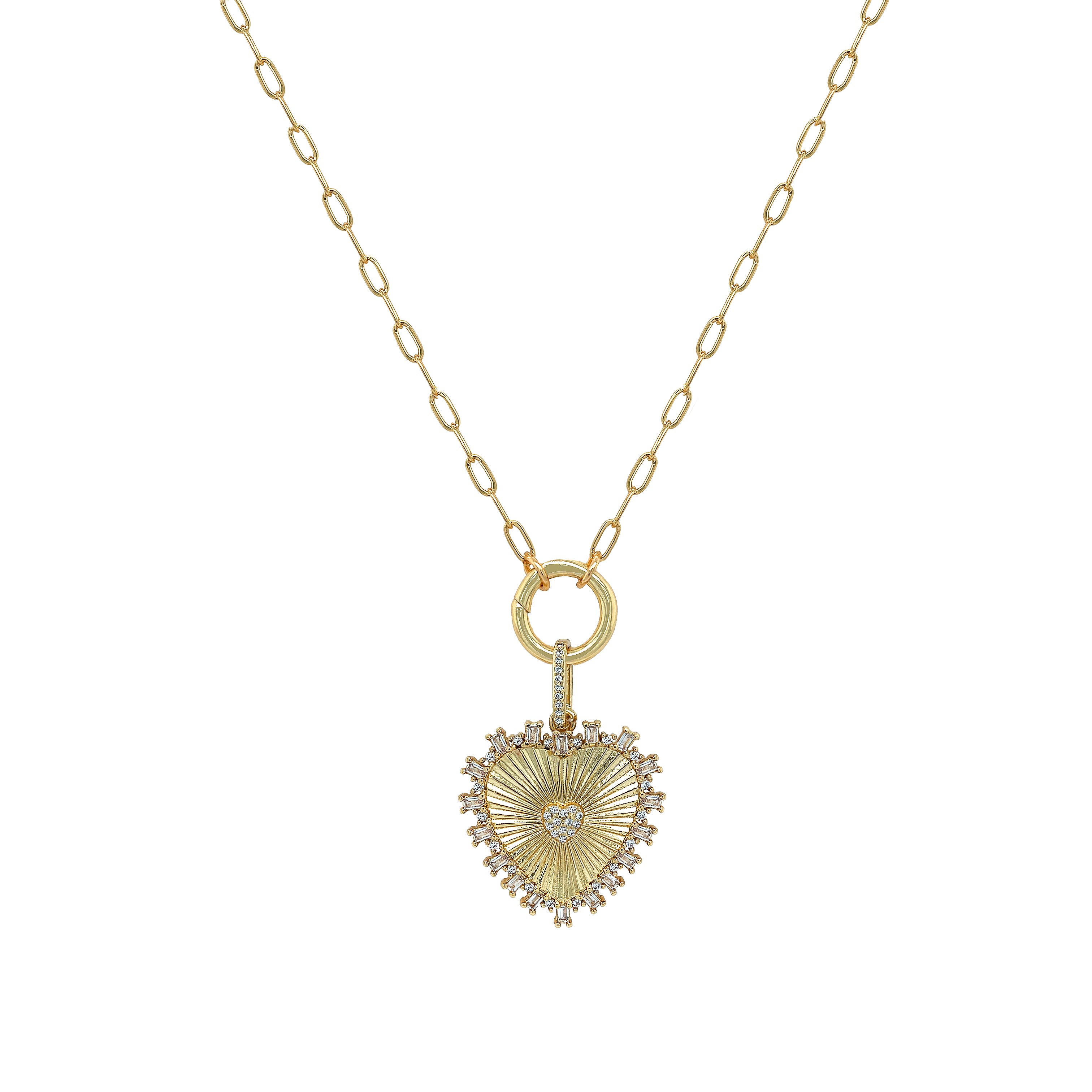 CZ Heart Pendant Link Necklace

Yellow Gold Plated
Heart: 1.08" Wide
17-19" Adjustable Length

While supplies last. All Deals Of The Day sales are FINAL SALE.
