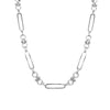 Rectangle Mixed Link Necklace  White Gold Plated Large Link: 0.75" Long X 0.25" Wide Small Circle Link: 0.5" Long X 0.25" Wide 16-18" Adjustable Length   While supplies last. All Deals Of The Day sales are FINAL SALE.
