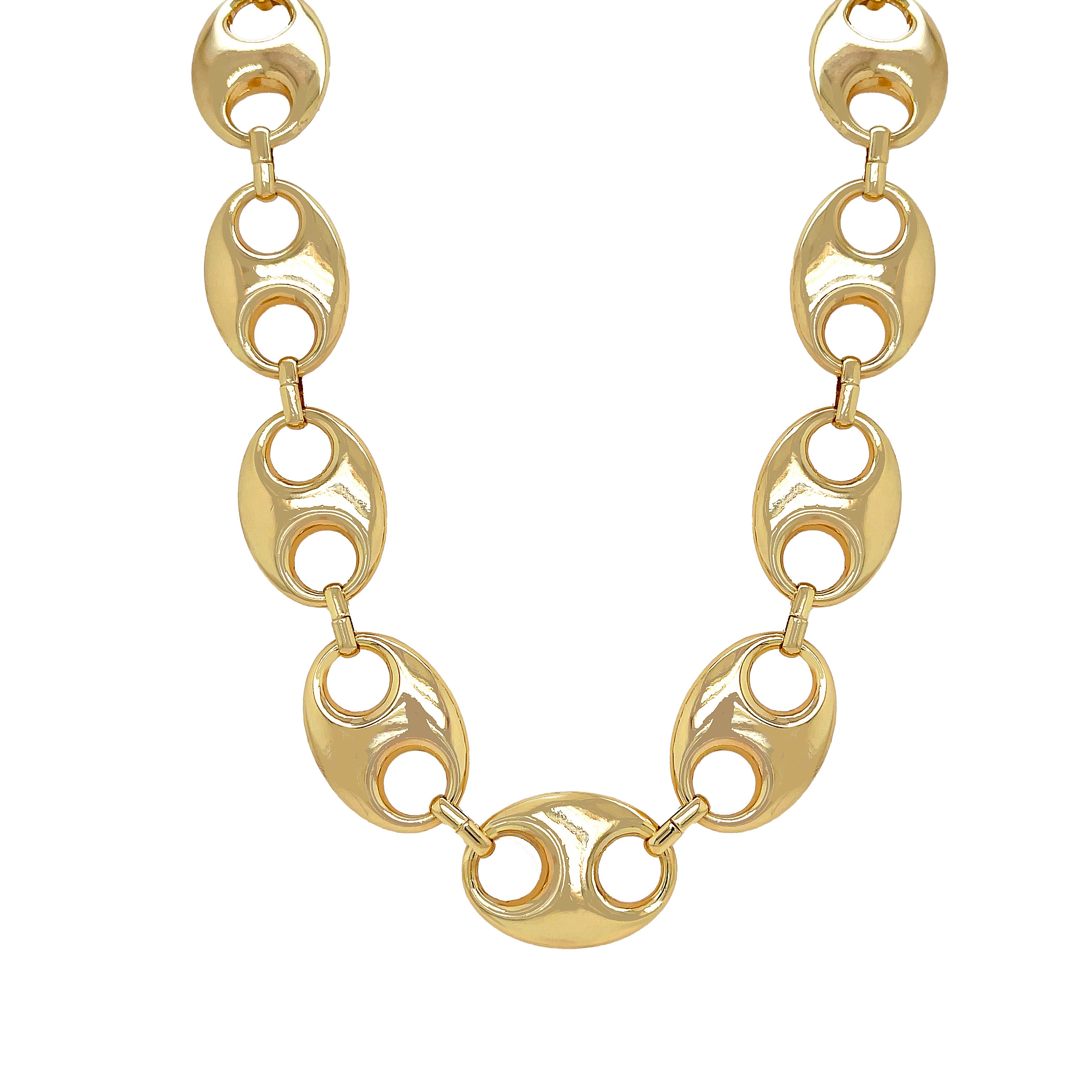 <p>Large Mariner Link Necklace</p> <ul> <li>18K Yellow Gold Plated</li> <li>15.5-17.5" Adjustable Length<br></li> <li>Links: 0.94" Long X 0.24" Wide</li> </ul> <p><span style="color: #ff2a00;"><em>While supplies last. All Deals Of The Day sales are FINAL SALE.</em></span></p>