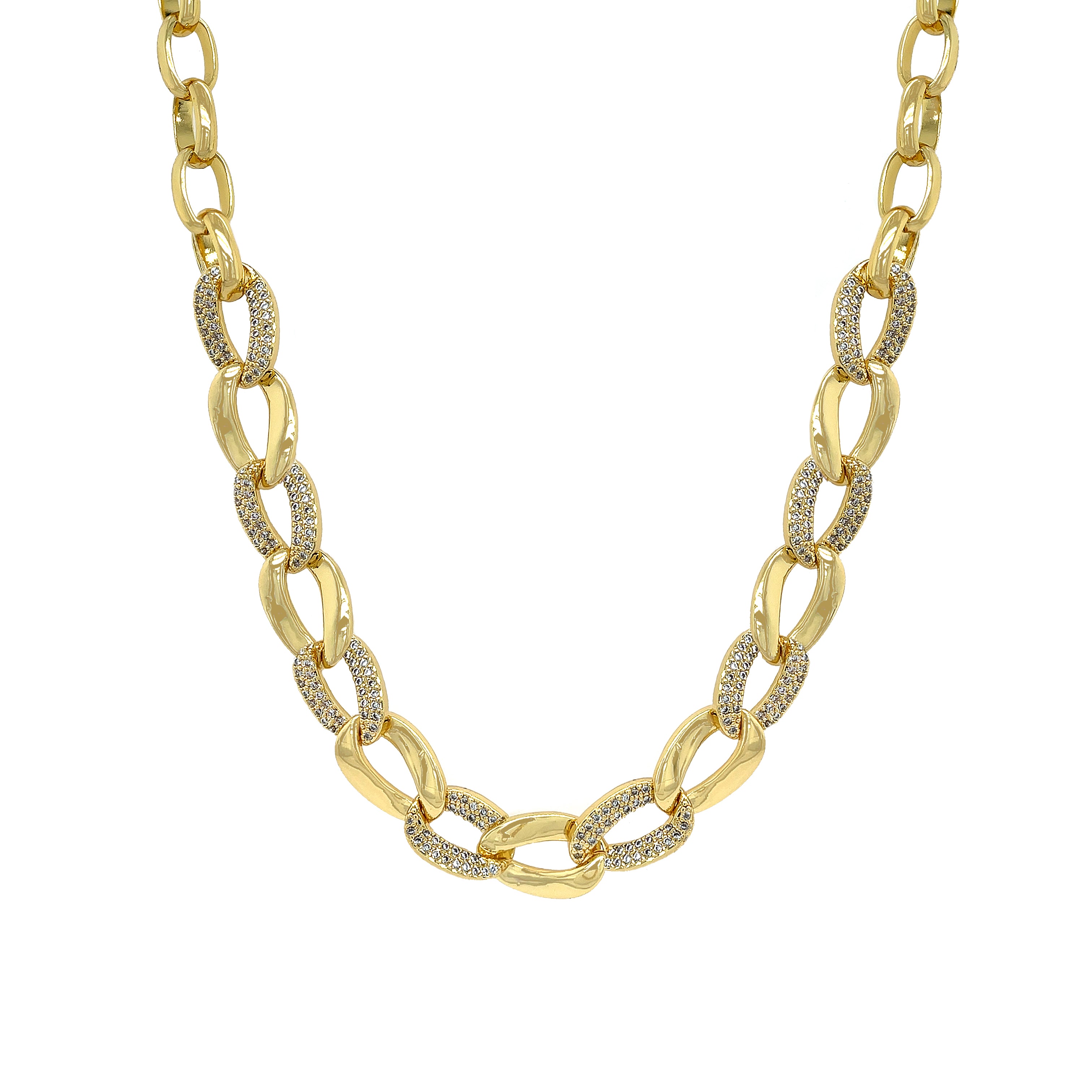 CZ Mixed Oval Link Chain Necklace

Yellow Gold Plated
Oval Links: 0.40" Wide
16-18" Adjustable Length

While supplies last. All Deals Of The Day sales are FINAL SALE.