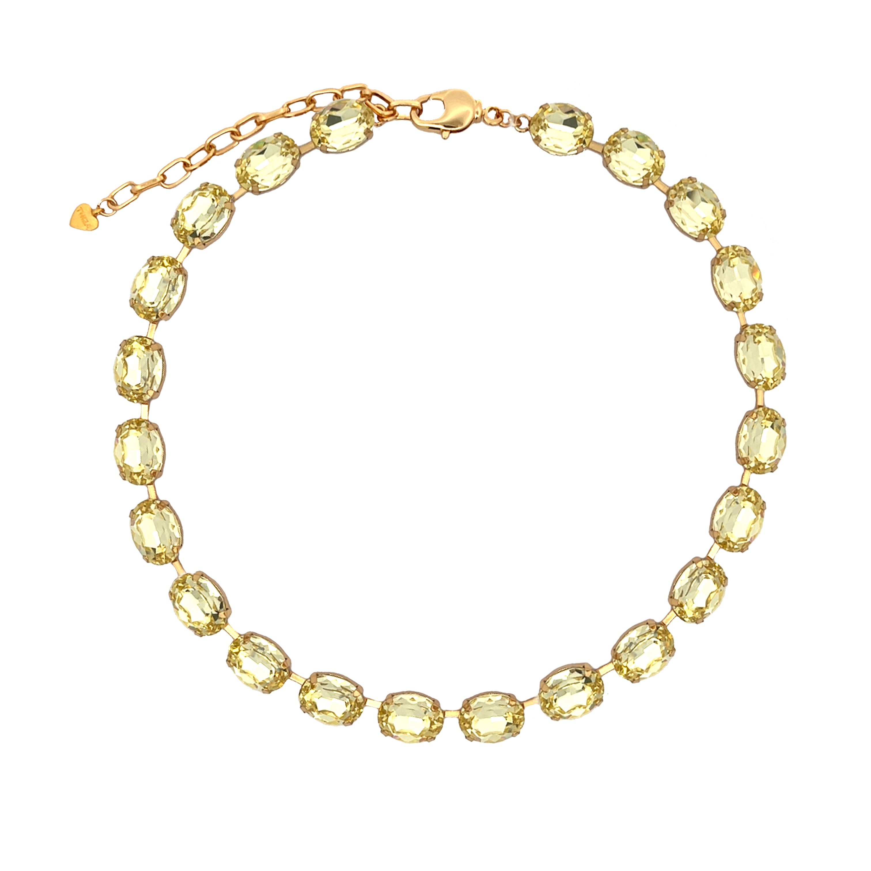 Yellow Oval Stone Necklace

Elevate your look with the Yellow Oval Stone Necklace. This sparkling piece adds a playful yet refined touch, perfect for any occasion. Its yellow stones catch the light beautifully, making it a versatile and elegant piece.

Yellow Gold Plated

Stones: 0.39" Wide
14.5-17" Adjustable Length