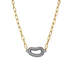 CZ Open Bean Chain Link Necklace

The Open Bean Necklace features an organic shape with a subtle sparkle, elegantly connected by a delicate link design. This refined piece adds a touch of natural beauty and sophistication to any outfit.

Yellow Gold &amp; Oxidized Plating
CZ Bean: 0.65" Long X 1.05" Wide
18" Length