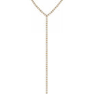 Tennis Lariat Necklace

Classic tennis lariat with a delicate sparkle, finished in yellow gold plating. The adjustable bolo tie lets you customize the length for an effortless, elegant look. Wear it solo for a sleek statement or layer it with your favorite chains.

Yellow Gold Plated

13.75'' Drop
12.5"- 15.5" Adjustable Bolo Tie&nbsp;