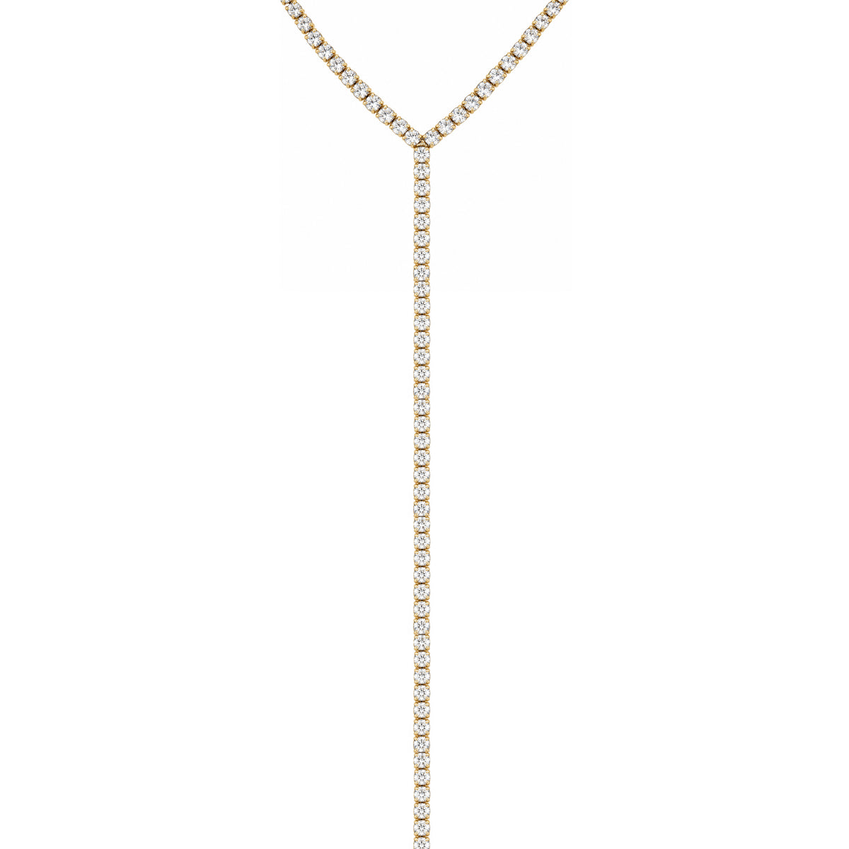 Tennis Lariat Necklace

Classic tennis lariat with a delicate sparkle, finished in yellow gold plating. The adjustable bolo tie lets you customize the length for an effortless, elegant look. Wear it solo for a sleek statement or layer it with your favorite chains.

Yellow Gold Plated

13.75'' Drop
12.5"- 15.5" Adjustable Bolo Tie&nbsp;