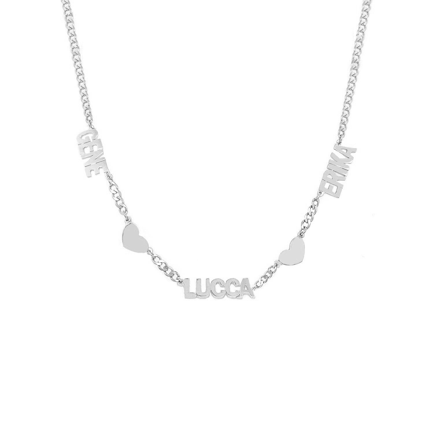 Gold Personalized Name Necklace   14K Yellow or White Gold 16-18" Long Chain: 2.5 MM; Letters: 7MM Maximum characters: 12