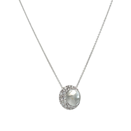 SALE Diamond Moon Necklace