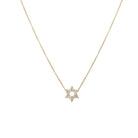 14K Diamond Star Of David Necklace  14K Yellow Gold 0.20 Diamond Carat Weight Star: 0.25" Diameter 16" Long 