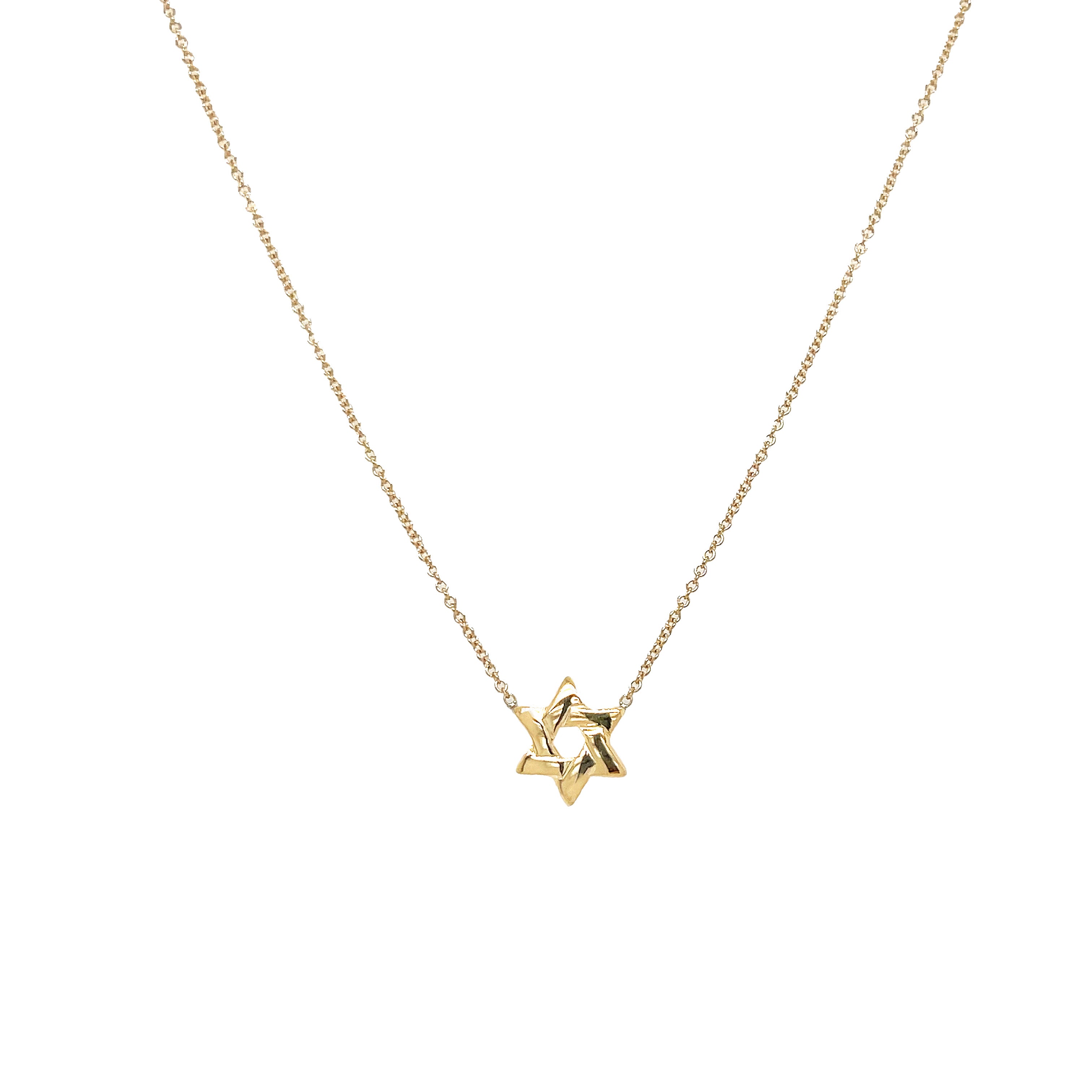 14K Real Gold Star Of David Lucky Charm Pendant – Solid Yellow Gold, Made In USA