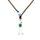 Resin Fish Pendant On Suede Leather Cord Necklace

This Fish Pendant Necklace is available in multiple color options, adding subtle yet eye-catching variety to your necklace collection. Perfect for layering, it complements diverse styles while being a chic statement.

Yellow Gold Filled
Fish Pendant: 1.5" Long X 0.5" Wide
Drop: 1.75" Long