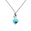 Turquoise & Sapphire Heart Eye Necklace