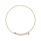 CZ Open Heart Flex Choker Necklace  Yellow Gold Plated 9" Choker Big Heart: 0.42" Long X 0.44" Wide Small Heart: 0.30" Long X 0.30" Wide