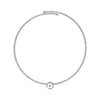 CZ Flex Choker Necklace  White Gold Plated 9" Choker CZ Stone: 0.44" Wide