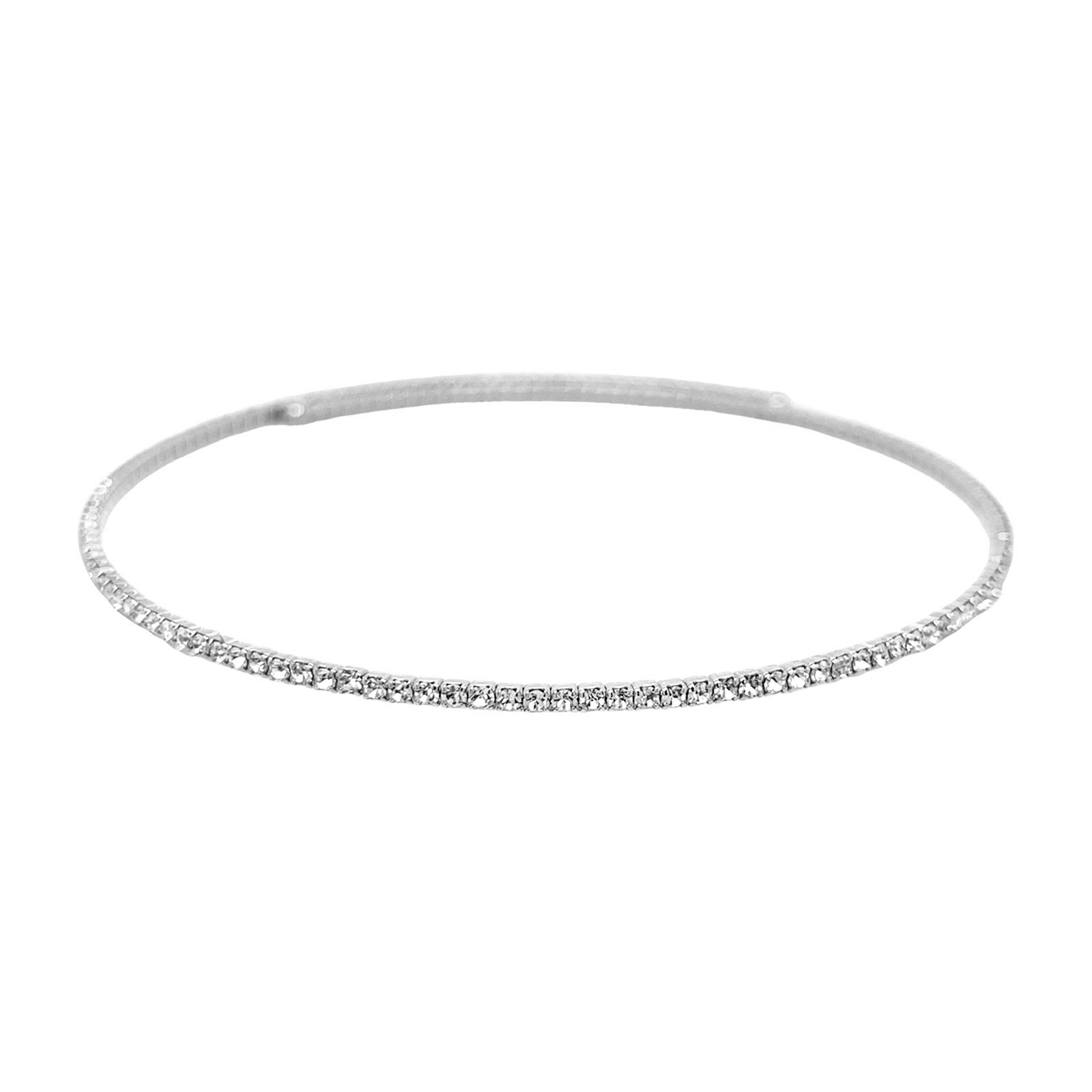 CZ Flex Choker&nbsp;Necklace

White Gold Plated
0.08" Thick&nbsp;