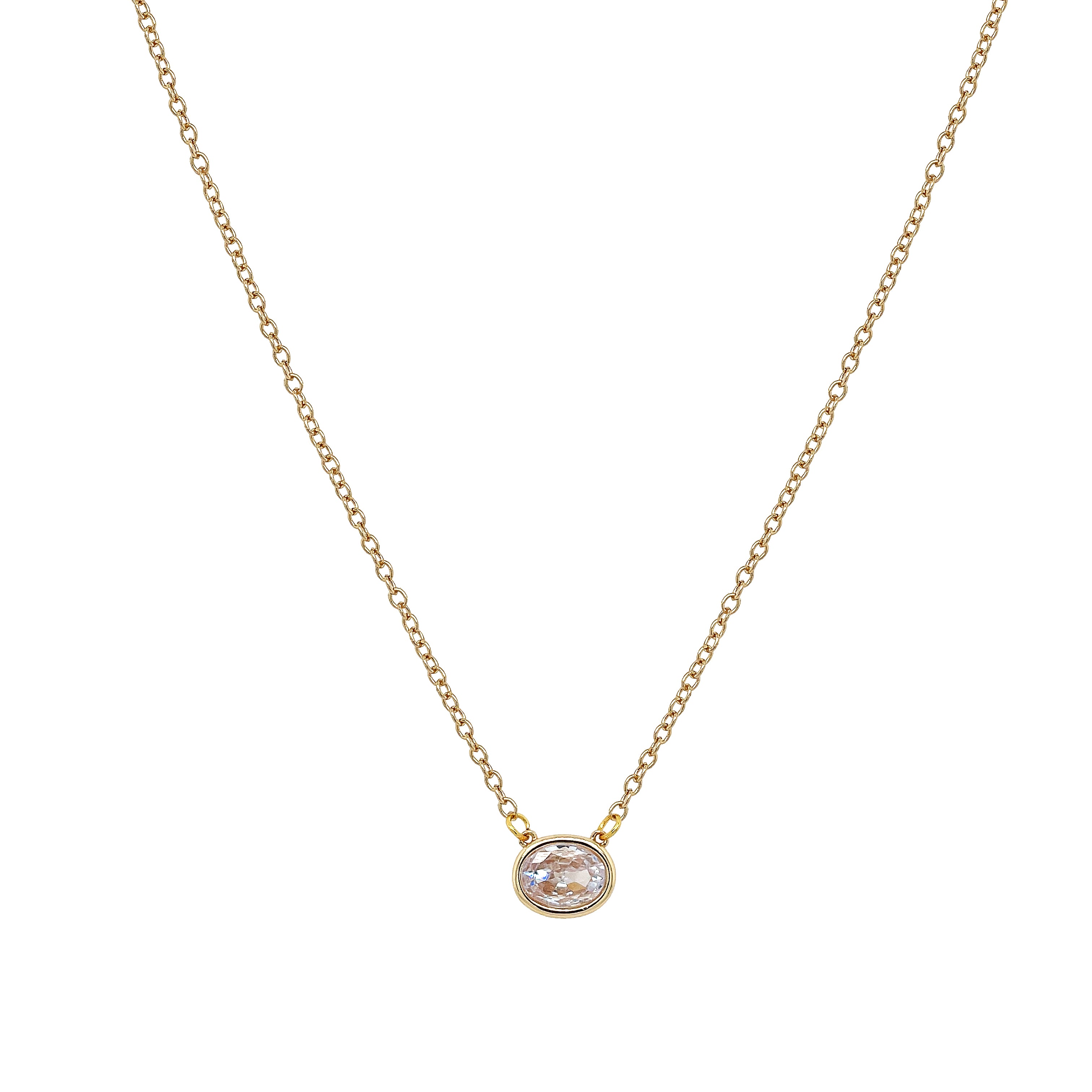 CZ Oval Solitaire Necklace

Yellow Gold Plated
Oval CZ: 0.39" Long X 0.31" Wide
16-18" Adjustable Length

While supplies last. All Deals Of The Day sales are FINAL SALE.