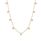 CZ Dangle Necklace  Yellow Gold Plated Over Silver 16.5-18.5" Adjustable Length  CZ Dangles: 0.15" Wide