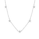 Pave CZ 5 Star Chain Necklace

White Gold Plated
Stars: 0.22" Diameter