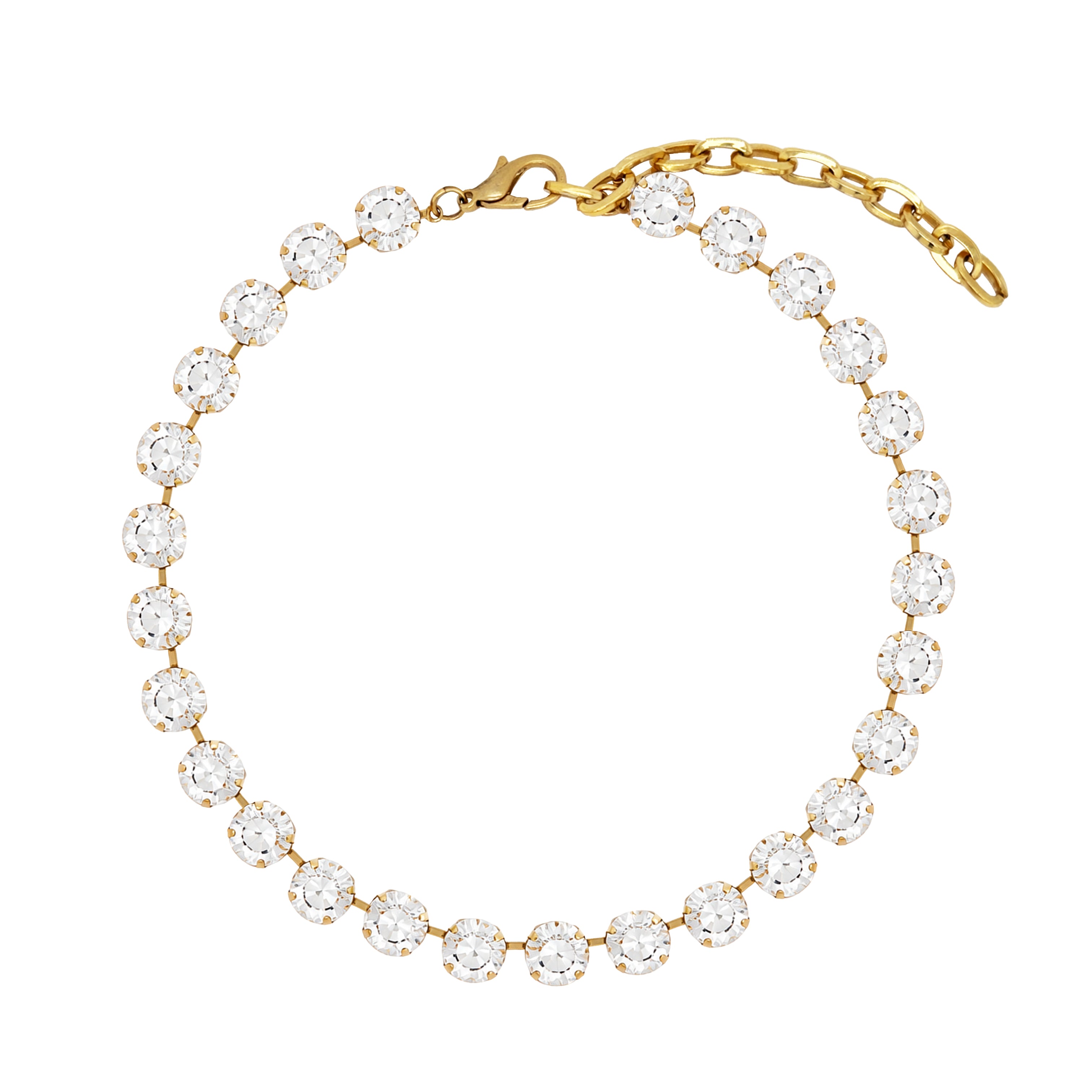 Clear Crystal Necklace

Yellow Gold Plated
Cubic Zirconia

16-20" Adjustable Length