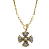 Multi Stone Cross Chain Pendant Necklace  Yellow Gold Plated Pendant: 2.80" L X 2.65" W