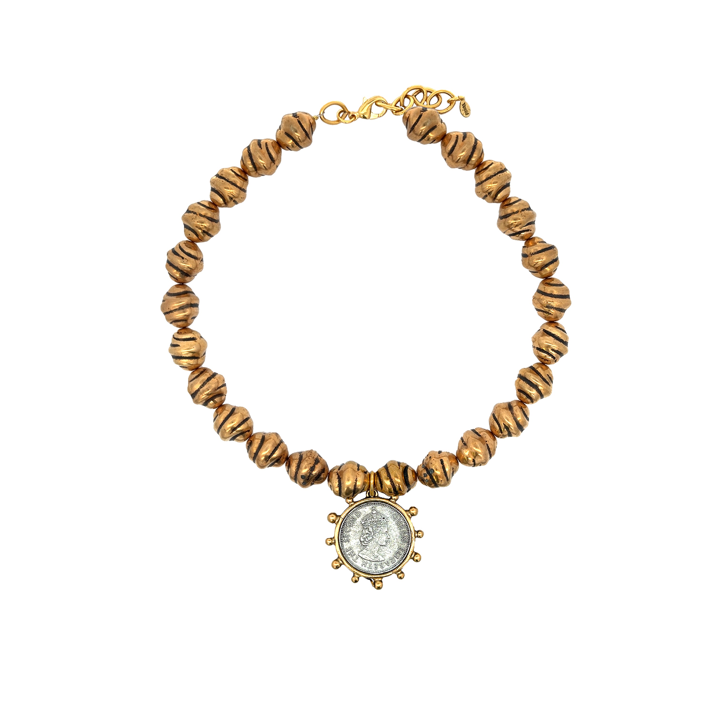 Beaded Coin Necklace

This stunning Beaded Coin Necklace is the perfect accessory to make a statement. Hand-crafted with unique beaded details, it adds a touch of elegance and sophistication to any outfit. Elevate your style with this eye-catching piece.

Yellow Gold Plated
Coin: 1.83" Long X 1.46" Wide
Beads: 0.54" Long X 0.62" Wide
16-18" Adjustable Length