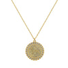 CZ Zodiac Disc Necklace  Yellow Gold Plated 1.87" Long X 1.56" Wide 18" Length